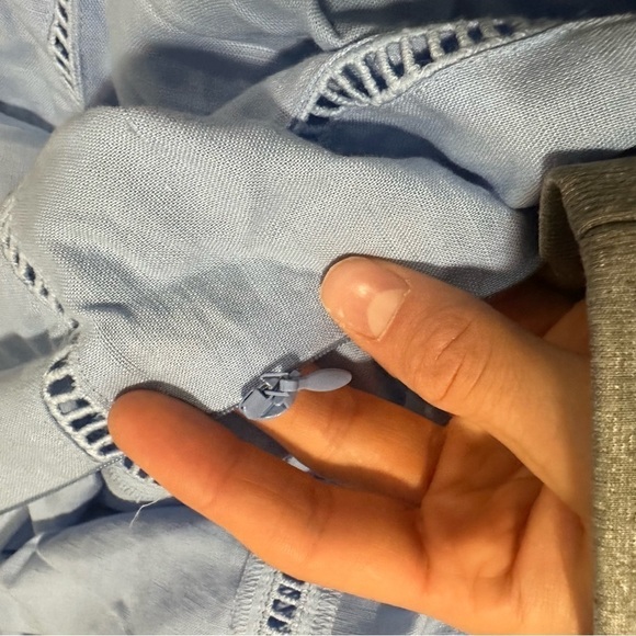 Madewell powder blue Sweetheart Midi Dress in Linen-Cotton Blend - Picture 7 of 7